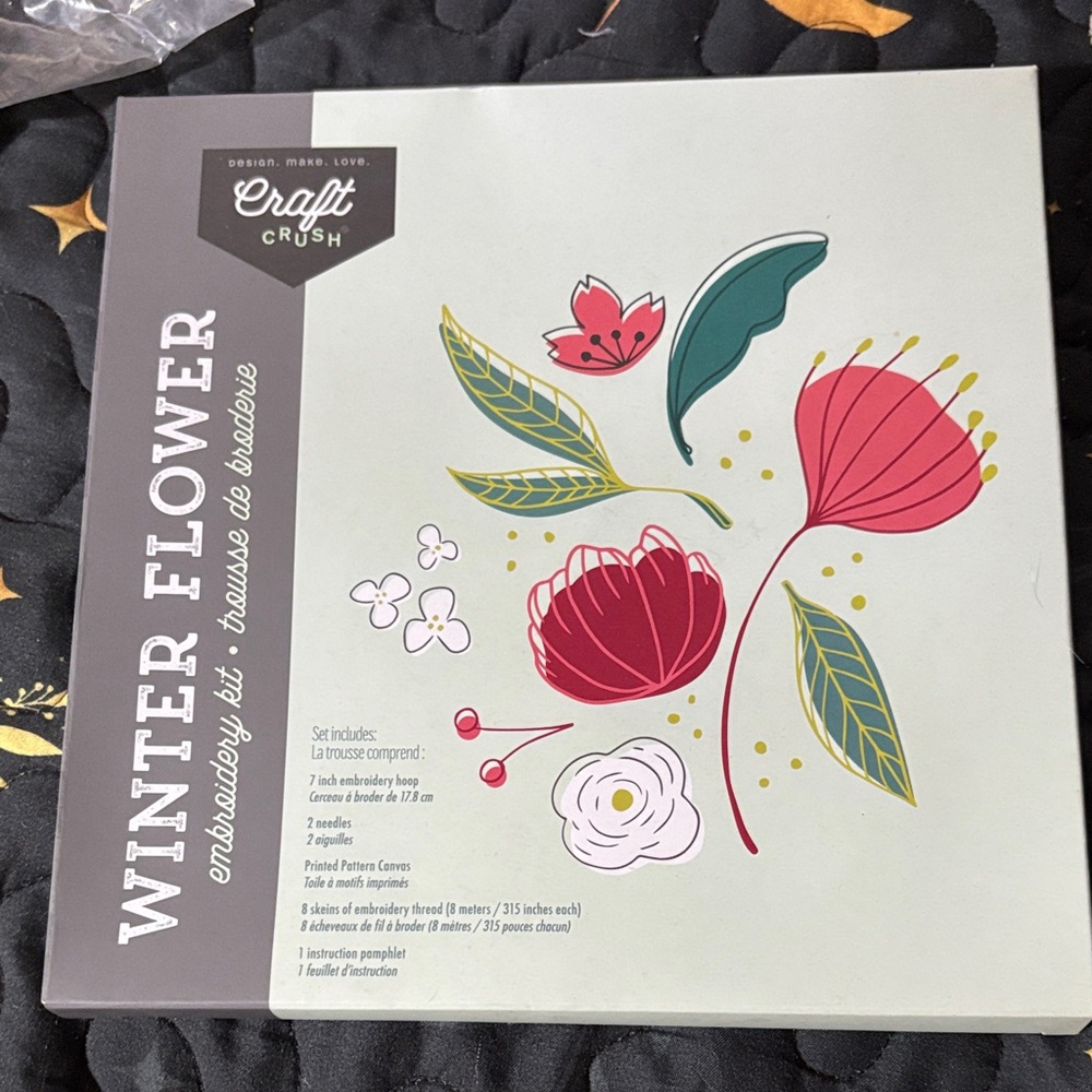 Craft Crush Winter Flower Embroidery Kit